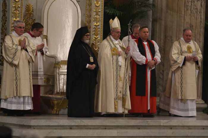 pope francis at the ecumenical vespers service st paul outside the walls jan 25 2017 credit daniel ibanez cna 1579471986