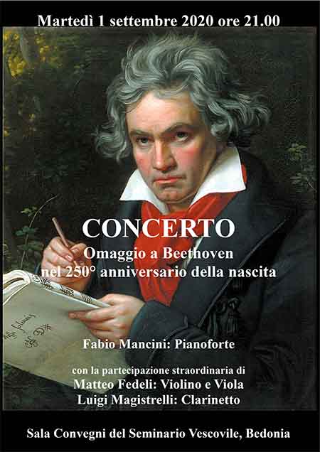 locandina del concerto a Bedonia dedicato a  beethoven