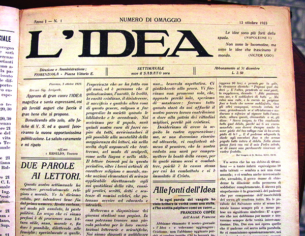 L Idea 1a pagina del 13 10 1923 Testata