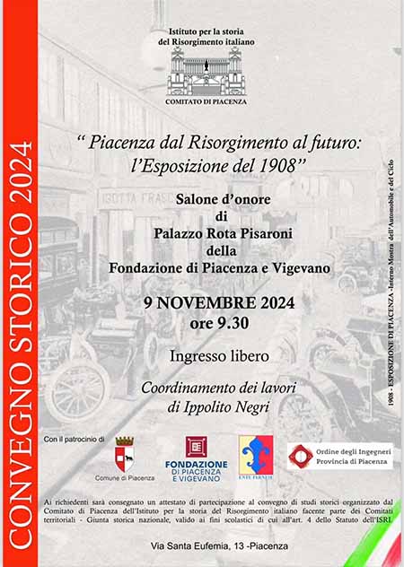 «Piacenza dal Risorgimento al futuro», convegno il 9 a Palazzo Pisaroni Rota