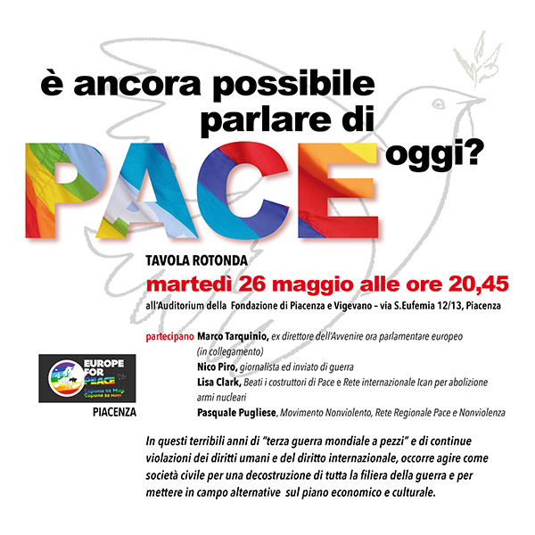 «E' ancora possibile parlare di Pace?», se ne parla in Fondazione