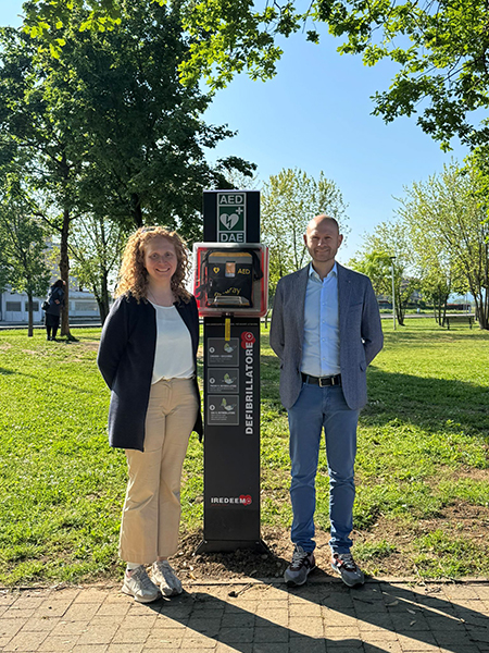 Defibrillatore parco don Galvani Podenzano