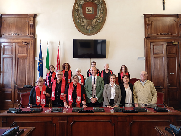 delegazione francese in municipio a Piacenza